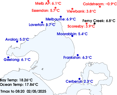 Melbourne Min Temp Map